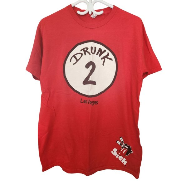 (DRUNK 2) - Drunk 1 and Drunk 2 Dr Suess Parody Short Sleeve Tees - Picture 6 of 9